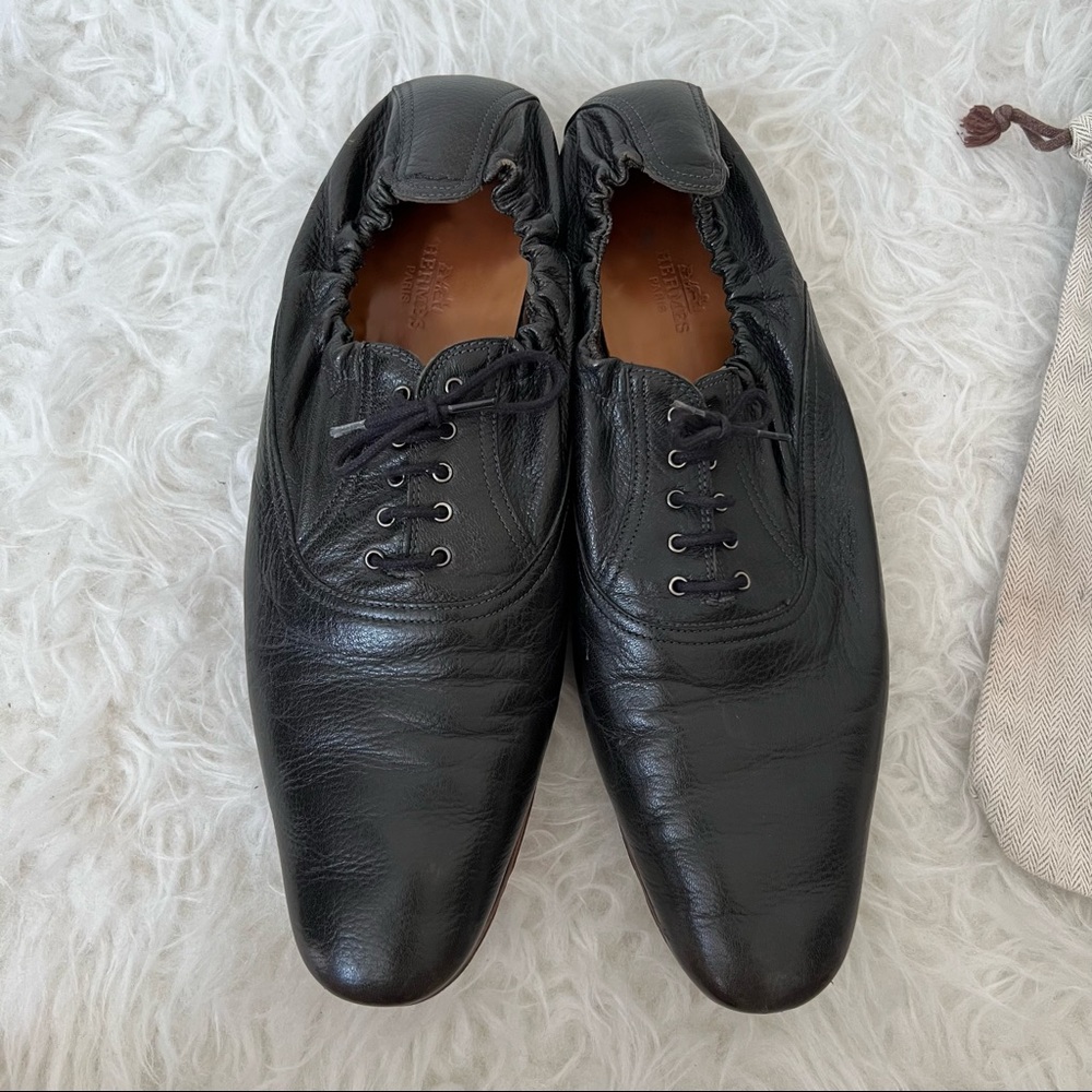 Hermes mens Oxford shoes with elastic back